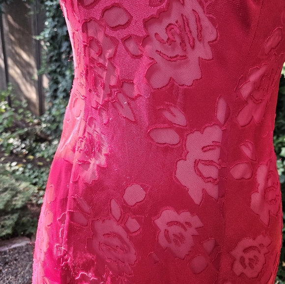 Vintage red slit ♥ Victoria's secret floral gown. Gold label - Picture 11 of 11